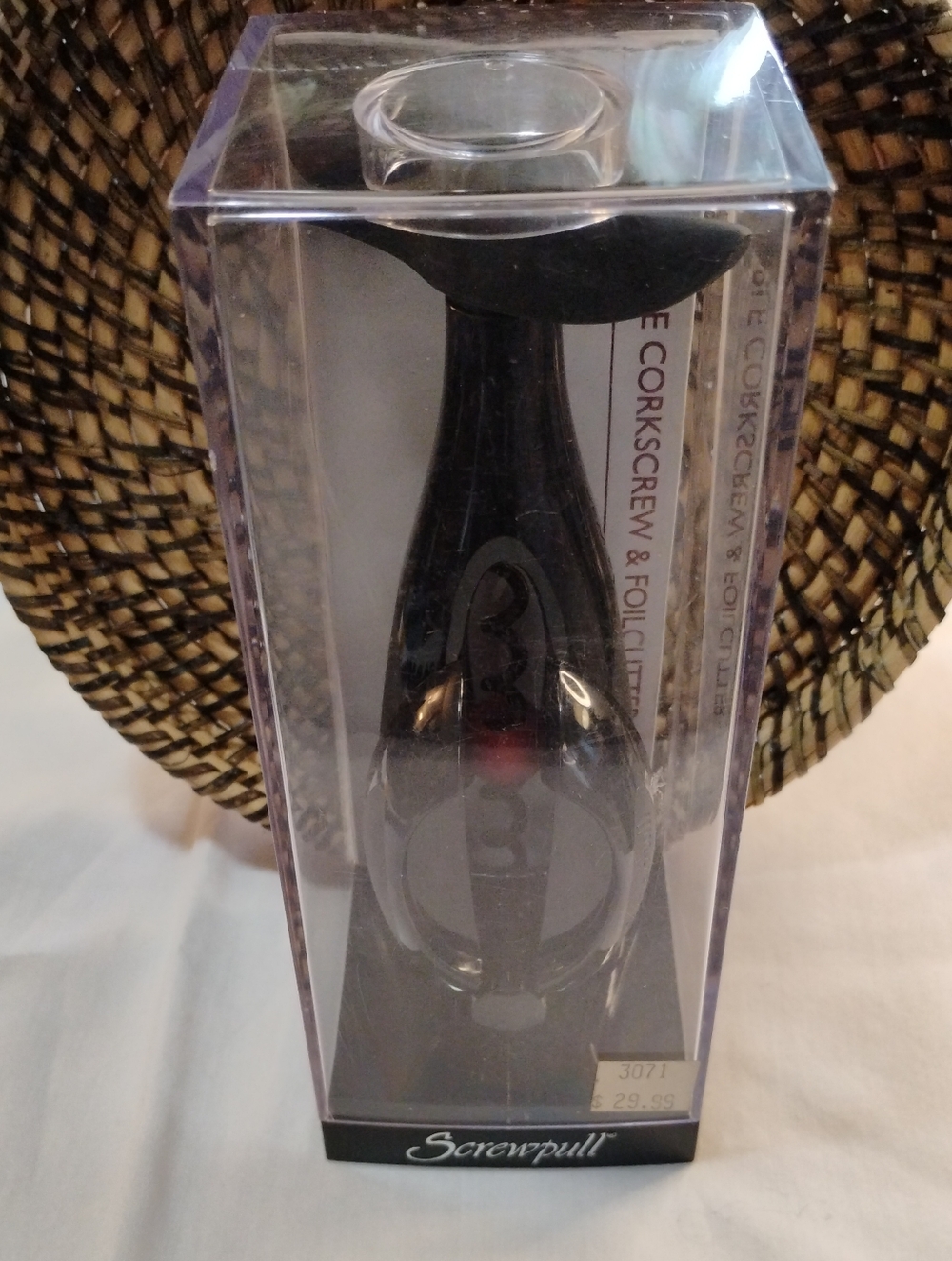 NWT Screwpull Black Table Corkscrew & Foil Cutter
